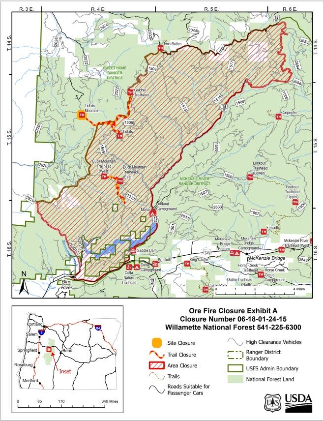 Closures due to Ore Fire.