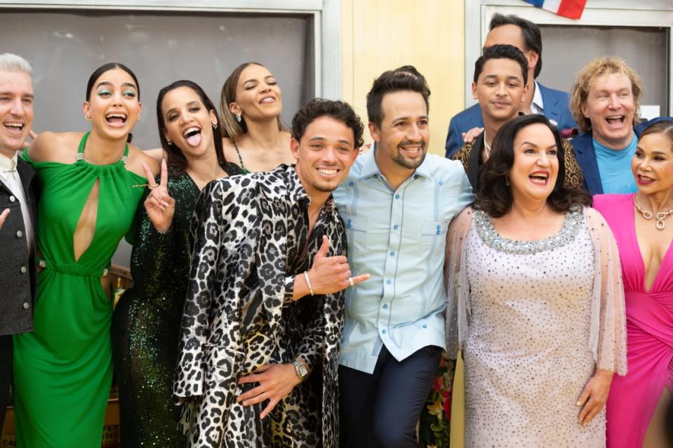 <div class="inline-image__caption"><p>Melissa Barrera, Dascha Polanco, Anthony Ramos, Leslie Grace, Lin-Manuel Miranda and Daphne Rubin-Vega attend the opening night premiere of <em>In The Heights </em>during 2021 Tribeca Festival at United Palace Theater on June 09, 2021, in New York City. </p></div> <div class="inline-image__credit">Noam Galai/Getty</div>