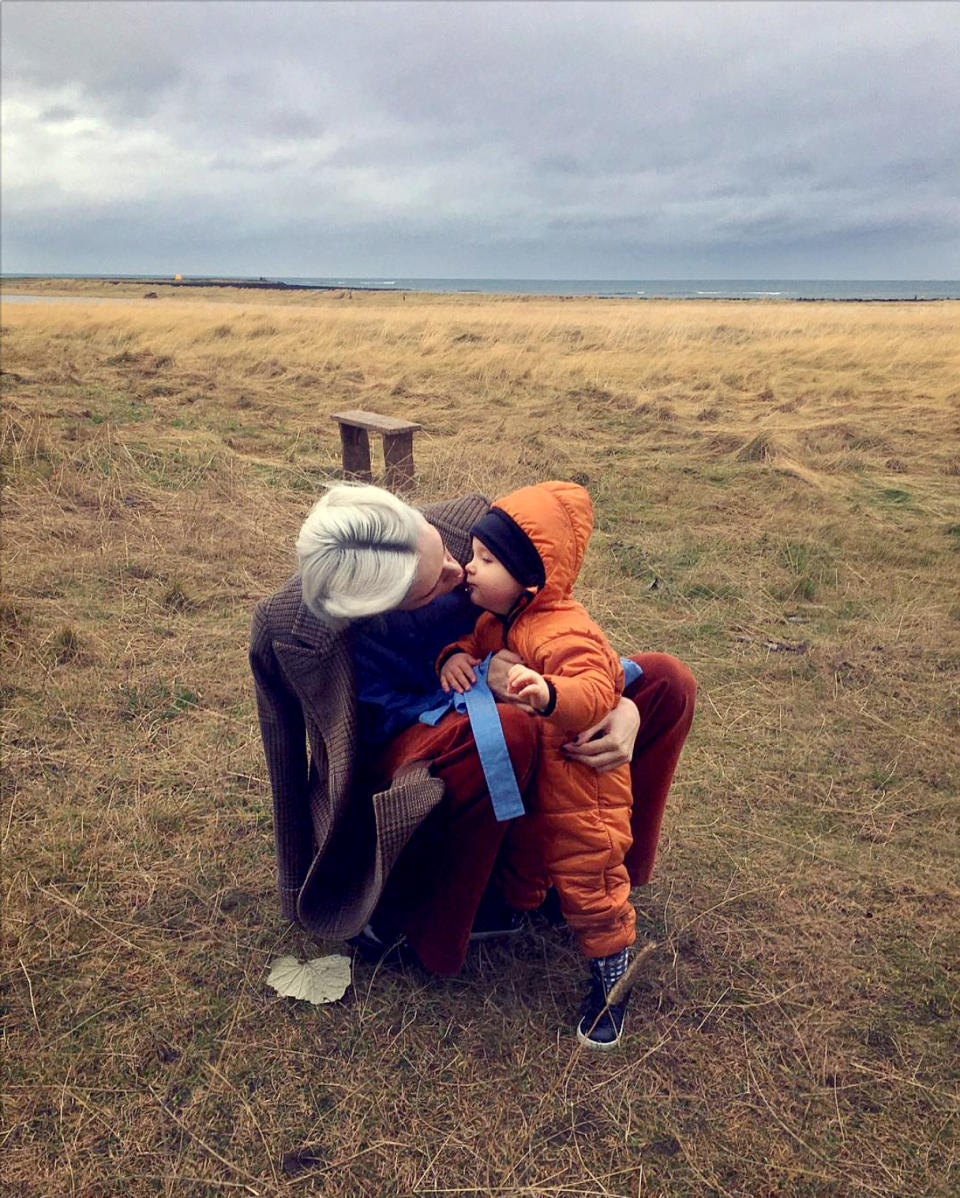 <p>Model Coco Rocha poses for a sweet photo with her son, Ioni, on the coast of Iceland. </p>