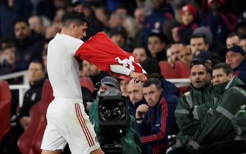 Granit Xhaka storms off the pitch - Credit: action images