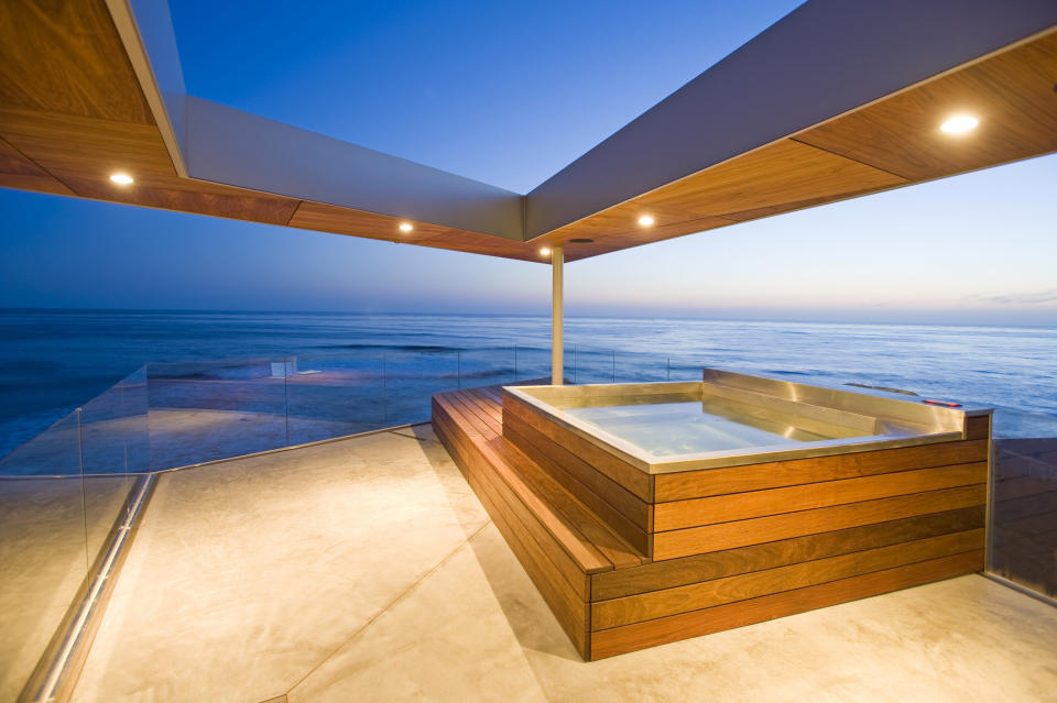 Rooftop oceanfront hot tub.