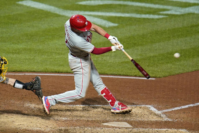 Pittsburgh, United States. 29th July, 2022. Philadelphia Phillies first  baseman Rhys Hoskins (17) hits homer in the tenth inning giving the  Phillies the 4-2 win against the Pittsburgh Pirates at PNC Park