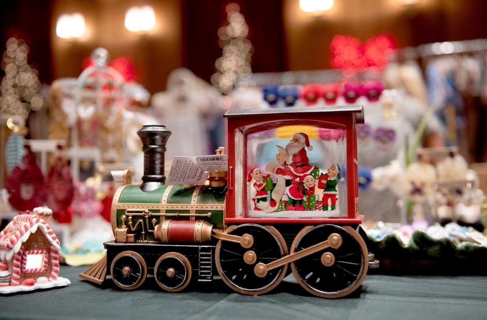 The Kemble Shop in Palm Beach, Fla. offers a Christmas musical water lantern for sale.