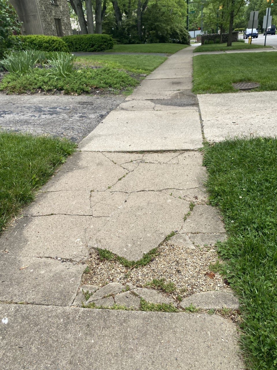 damaged sidewalks like these on the 1600 block of Cambridge Boulevard will be repaired this year as part of the city's sidewalk inspection and maintenance program. This year, the city is spending $660,275 to repair sidewalks in District 1, an area south of West Lane Avenue and Northwest Boulevard. Of that, it's expected that $310,000 will be offset by residents, who are required to pay for sidewalk repairs in front of their properties.