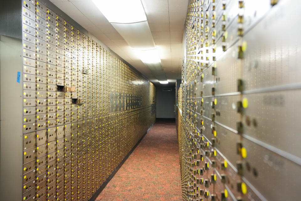The inside vault of the former Wells Fargo bank and museum at 666 Walnut St. in downtown Des Moines is shown on Thursday, Feb. 23, 2023.
