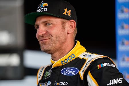 May 17, 2019; Concord, NC, USA; NASCAR Cup Series driver Clint Bowyer (14) wins the qualifier for the Monster Energy All-Star Race at Charlotte Motor Speedway. Mandatory Credit: Jim Dedmon-USA TODAY Sports