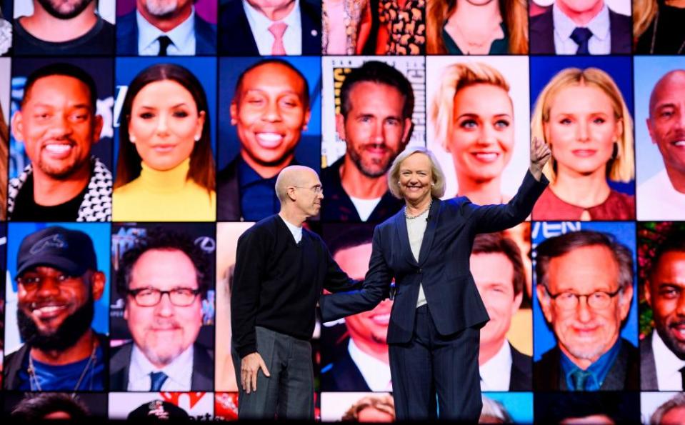 Jeffrey Katzenberg and Meg Whitman.