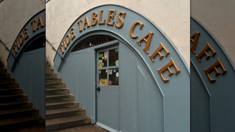 front of Tides Tables Cafe