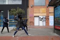 Protest against sexual assault by the police and the excess of public force, in Bogota