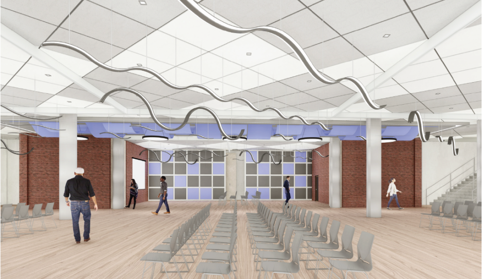 Rendering of Monmouth County Library Headquarters' renovated meeting rooms in Manalapan.