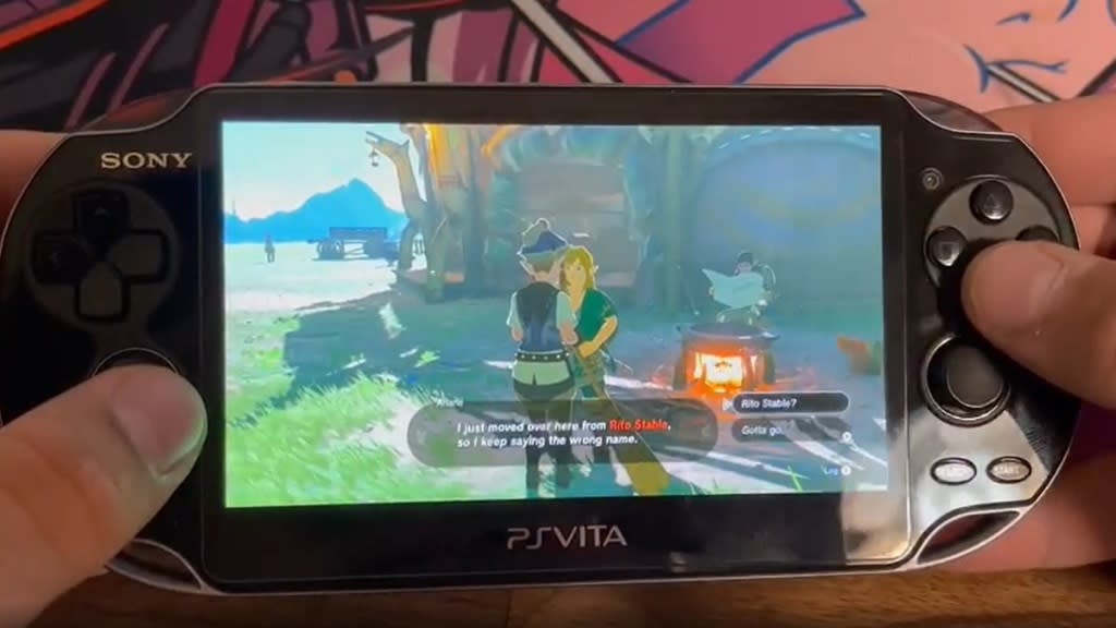 The Legend of Zelda: Tears of the Kingdom running on PS Vita