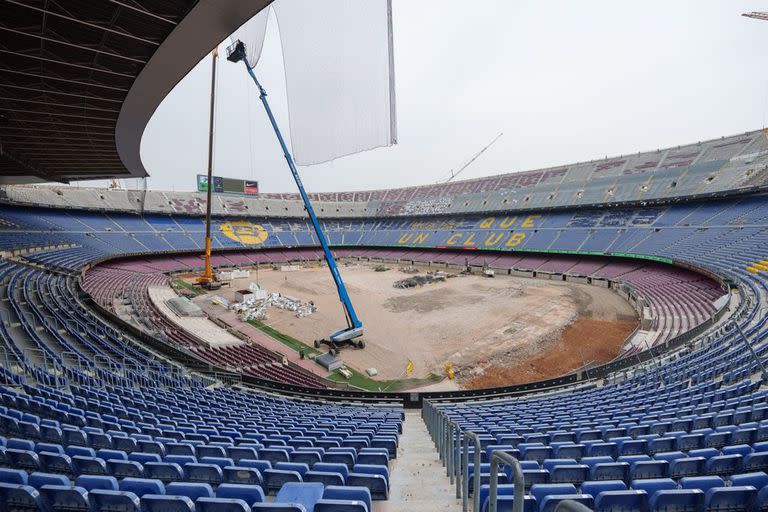 Las obras en el Spotify Camp Nou del FC Barcelona: así se ve el campo de juego