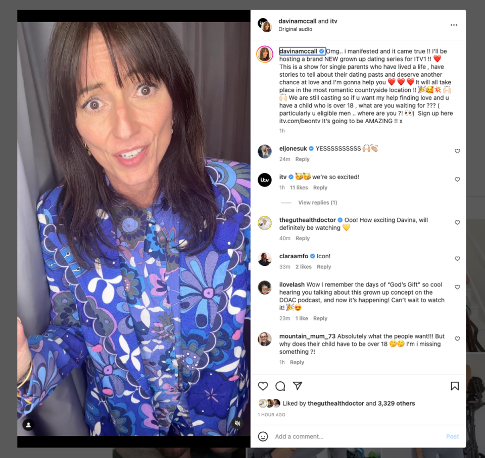 McCall uploaded a video to Instagram to share the happy news with her followers (Instagram)