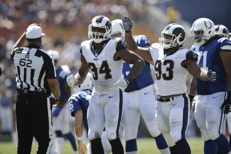 Los Angeles Rams linebacker Robert Quinn has a good chance to get back in the sack column this week against the Cardinals. (AP Photo/Jae C. Hong)