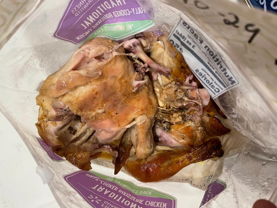 Walmart rotisserie chicken falling apart in bag