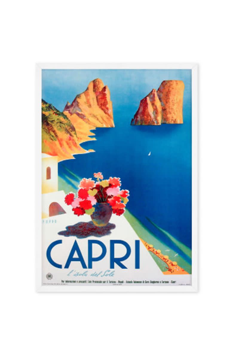 Capri Vintage Travel Framed Wall Art Print