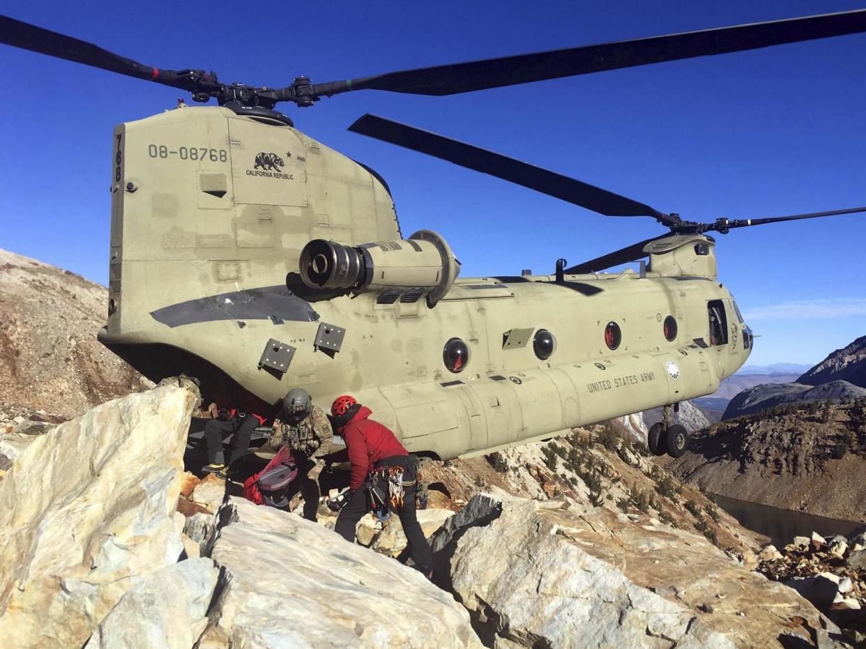 Treacherous conditions meant rescuers had to be airlifted from the scene: AP