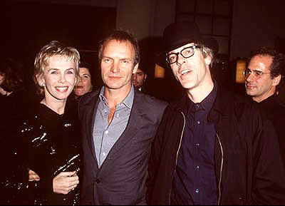 Sting , his wife and Stewart Copeland at the premiere of Gramercy's Lock, Stock and Two Smoking Barrels