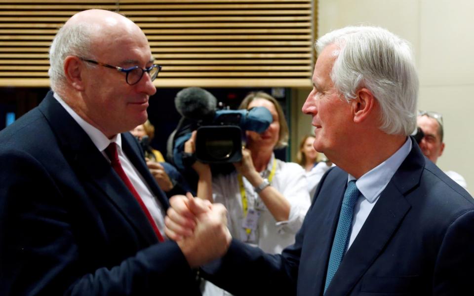 Phil Hogan and Michel Barnier, the EU's chief negotiator. - Francois Lenoir/Reuters