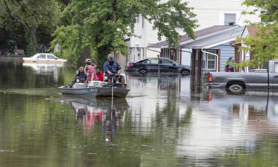 Severe flooding in East St Louis, Illinois, in late July.