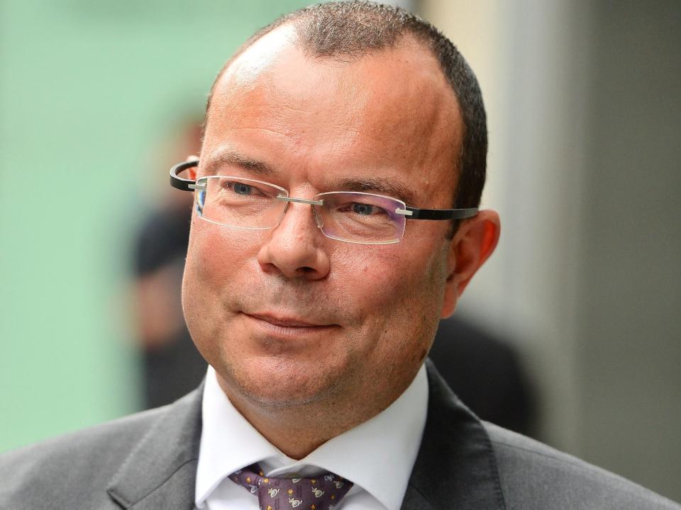 Finance expert, Jeffrey Blue arrives at the High Court in London, where he faces a dispute with Newcastle United owner and sportswear firm boss Mike Ashley