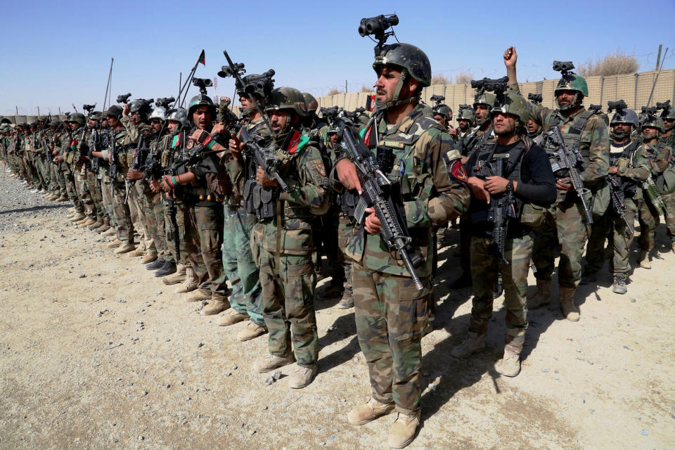 Afghan security forces in Ghazni, Afghanistan