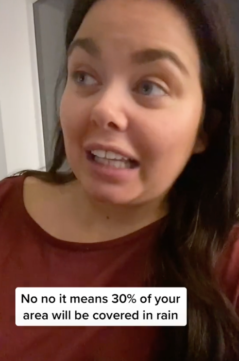 What does '30% chance of rain' mean? Expert on TikTok claim