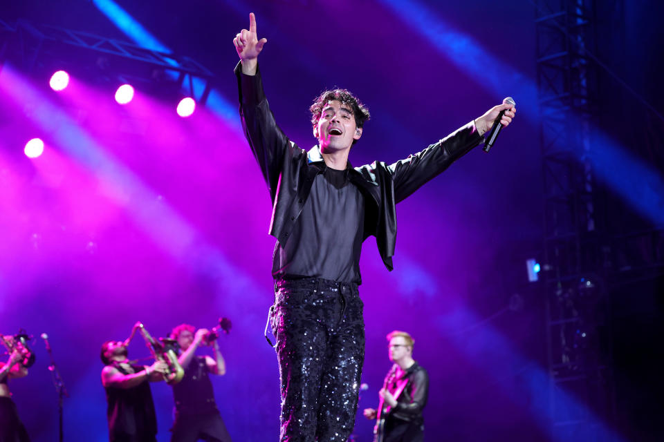 NEW YORK, NEW YORK - AUGUST 13: Joe Jonas performs onstage during Jonas Brothers “Five Albums, One Night” Tour - New York at Yankee Stadium on August 13, 2023 in New York City. (Photo by Kevin Mazur/Getty Images for Live Nation)