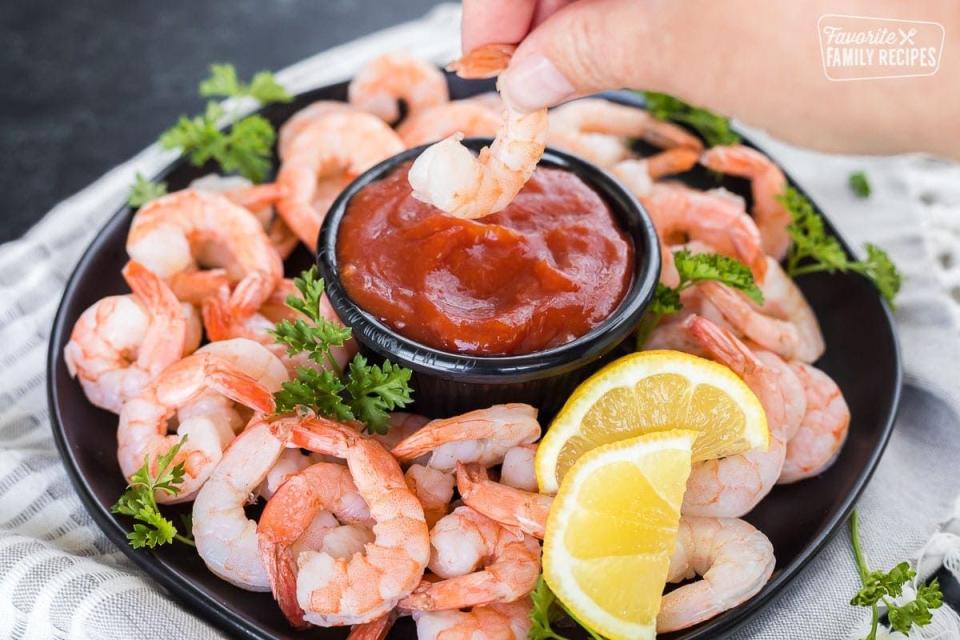 a plate of seafood