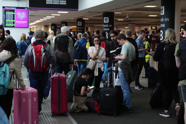 Passengers at Edinburgh Airport