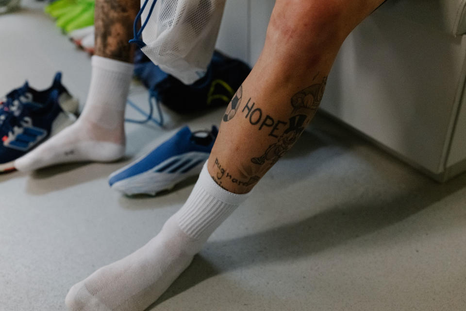 Mykola Shaparenko's "HOPE" tattoo<span class="copyright">Ciril Jazbec for TIME</span>