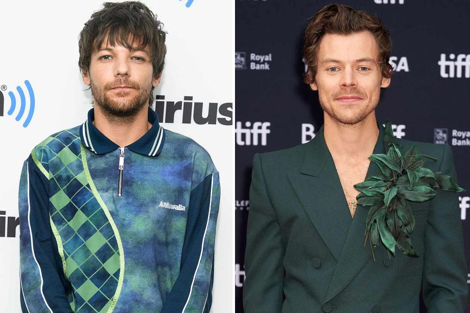 Noam Galai/Getty, GEOFF ROBINS/AFP via Getty Louis Tomlinson; Harry Styles