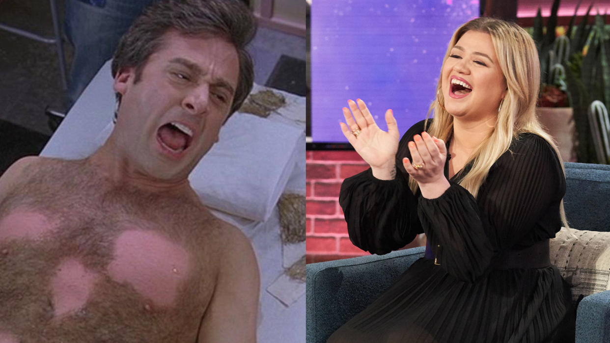 Kelly Clarkson's name was yelled in 'The 40-Year-Old-Virgin' during the infamous waxing scene. (Credit: Universal/Adam Christopher/NBCUniversal/NBCU Photo Bank via Getty Images)