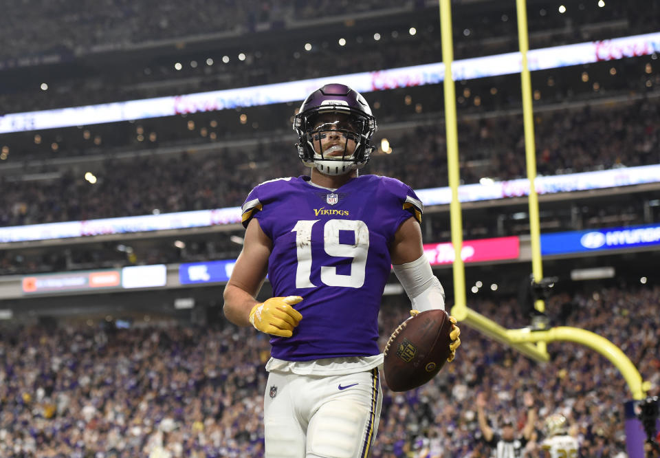 Adam Thielen recorded an NFL receiving stat on Sunday that only Calvin Johnson had achieved in the history of the NFL. (Getty)