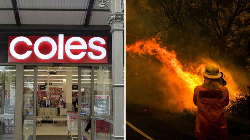 Coles has donated $3 million to firefighters. Images: Getty