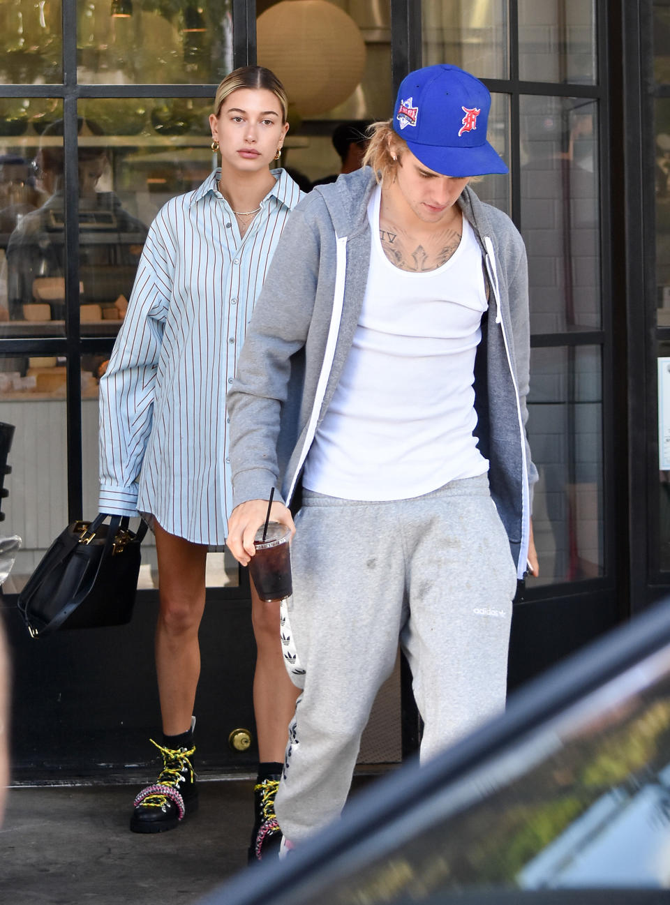 Hailey Baldwin and Justin Bieber out and about in Los Angeles in October. (Photo: BG015/Bauer-Griffin via Getty Images)