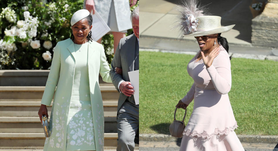 Doria Ragland and Oprah Winfey at the royal wedding. [Photos: Getty]