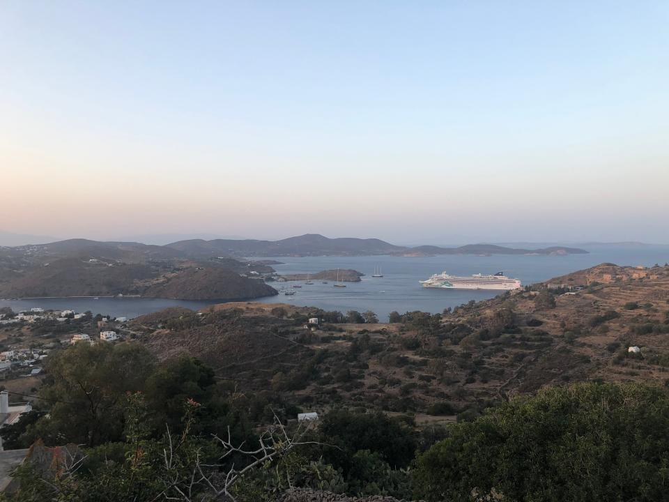 A view of the sky above mountains and hills