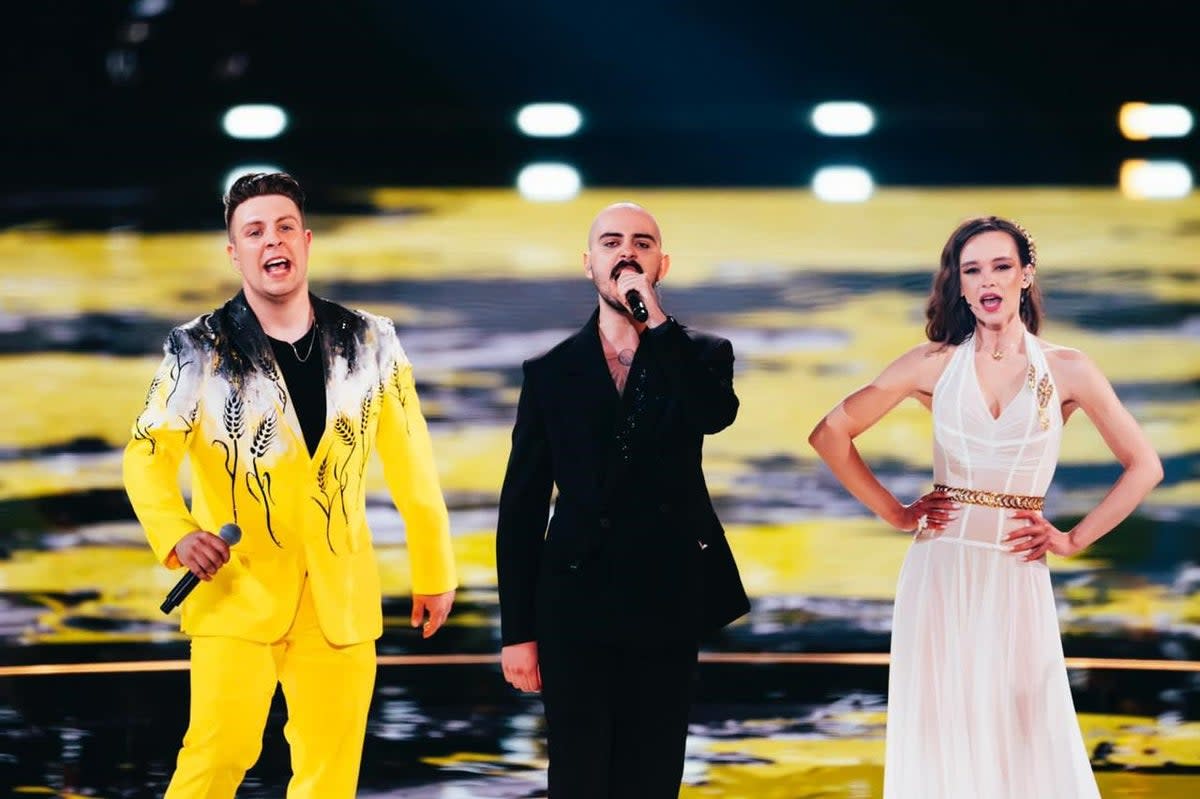 Otoy (centre) performed at Eurovision in Liverpool recently alongside other Ukrainian musicians (Otoy)