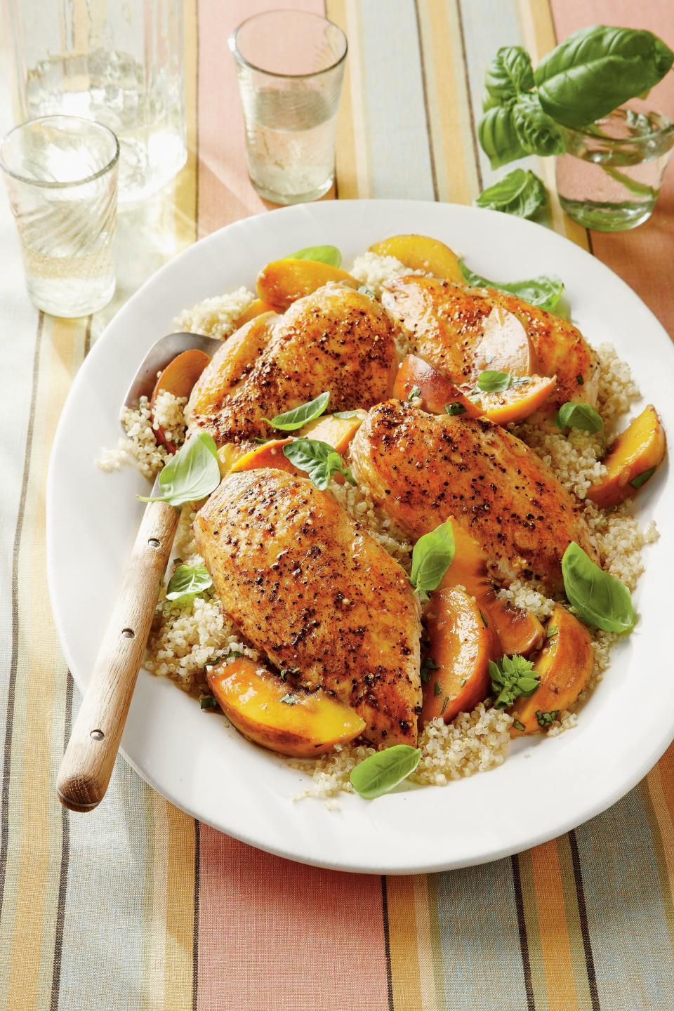 Basil-Peach Chicken Breasts