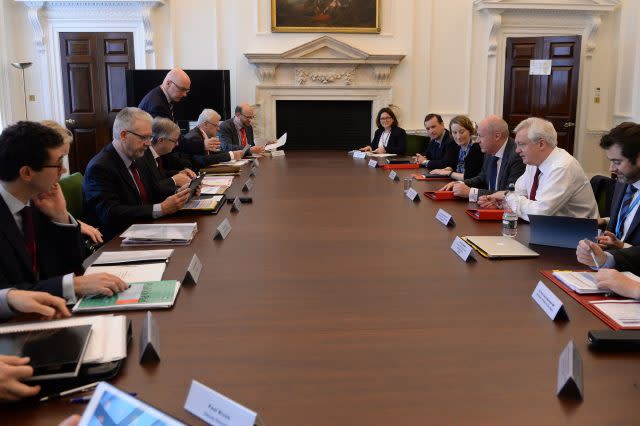 Scottish and Welsh ministers, along with Northern Ireland's top civil servant, meet First Secretary of State Damian Green and Brexit Secretary David Davis during a Joint Ministerial Council on Brexit in the Cabinet Office, London, in October