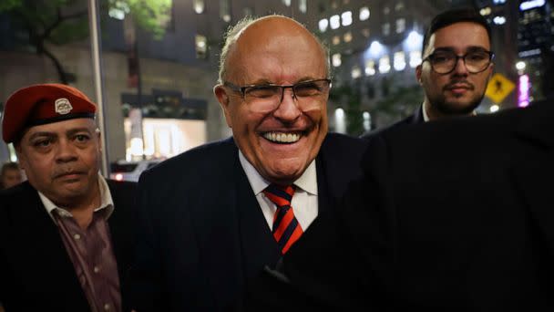 PHOTO: Rudy Giuliani appears in support of his son, New York Republican gubernatorial primary candidate Andrew Giuliani, at an election night watch party in Manhattan on June 28, 2022, in New York City. (Spencer Platt/Getty Images, FILE)