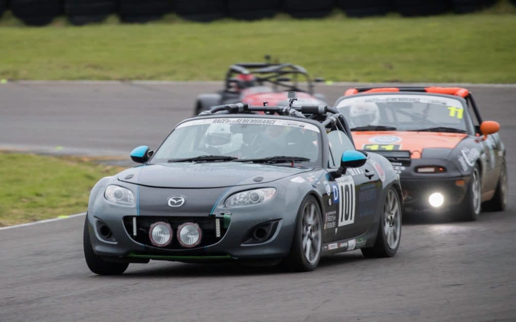 The Mission Motorsport Maxda MX-5 in action at Anglesey. For once, the achievement was more important than the result - James Wadham Images