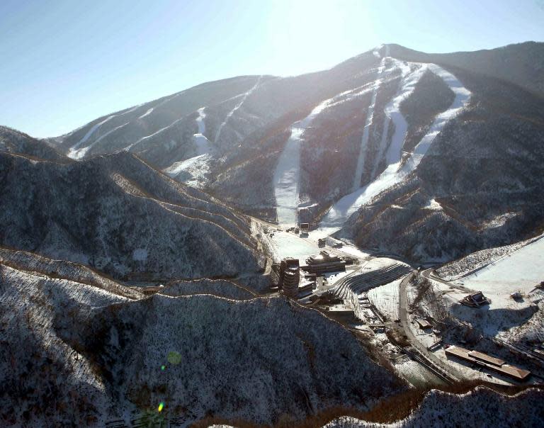 This undated picture released by North Korea's official Korean Central News Agency (KCNA) on December 31, 2013 shows a general view of the ski resort at Masik Pass in North Korea's Kangwon province