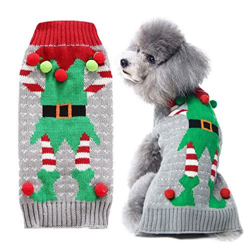 4) Ugly Christmas Dog Sweater Elf