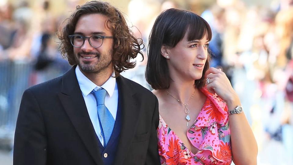 Joe Wicks and his wife Rosie arriving at York Minster for the wedding of singer Ellie Goulding to Caspar Jopling. (Photo by Peter Byrne/PA Images via Getty Images)