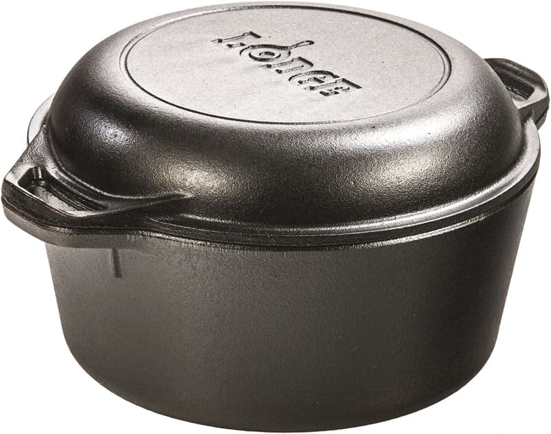 Lodge Pre-Seasoned 5-qt. Cast Iron Double Dutch Oven