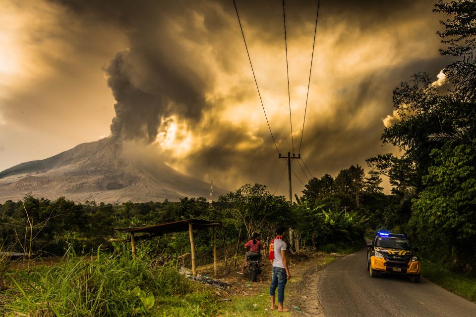 Mount Sinabung Eruption In Indonesia   