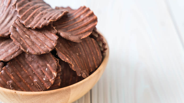 Chocolate-covered potato chips