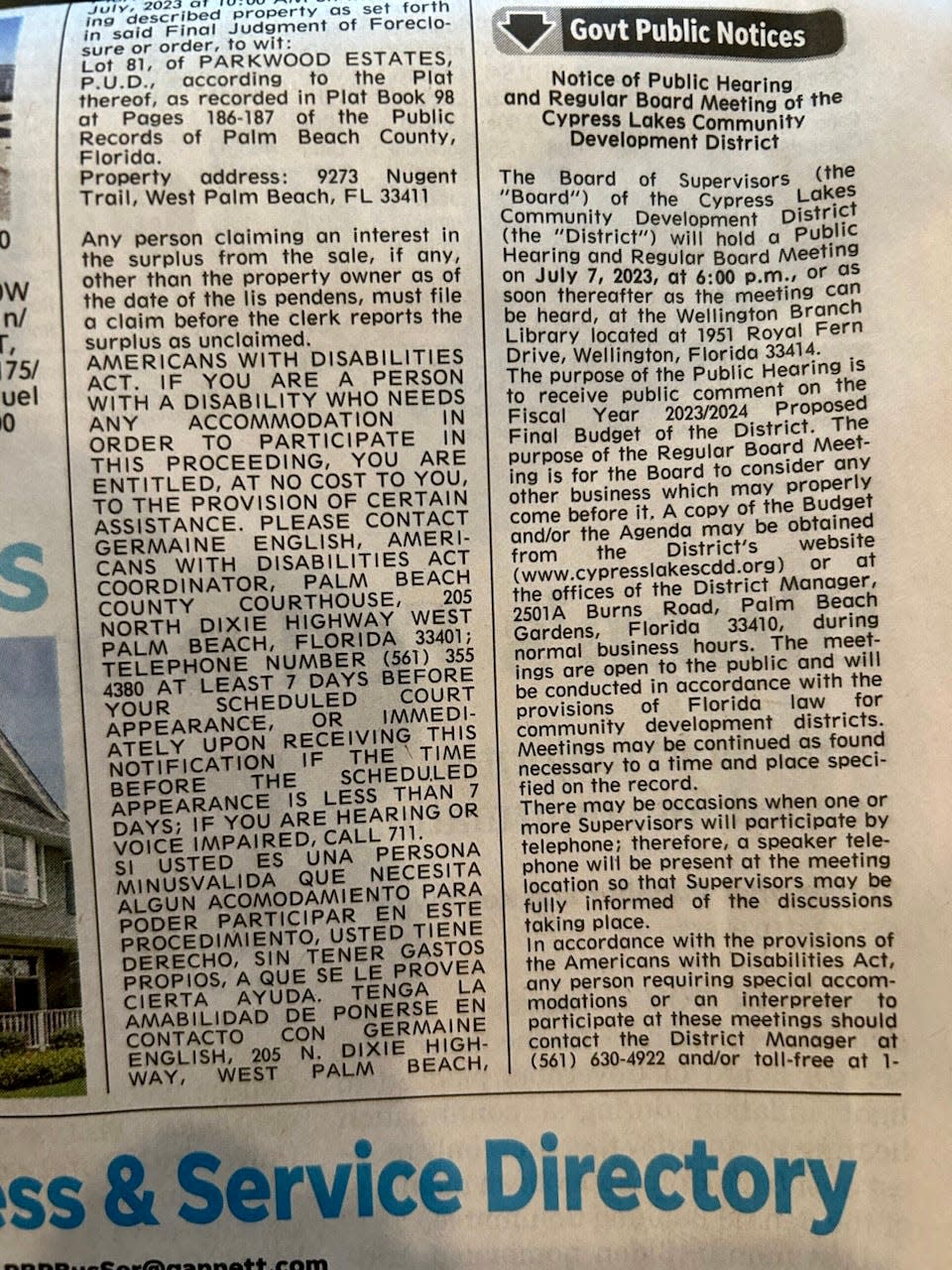 Legal notices in the Palm Beach Post for years have been used to inform the public about changes in zoning laws and contracts that are placed out to bid.